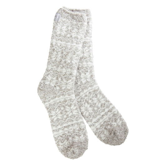 Fair Isle Silver Cozy Winter Crew