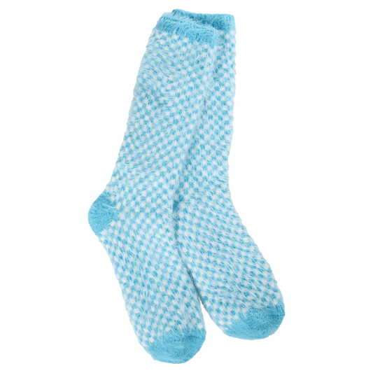 Holiday Winter Blue Check Crew